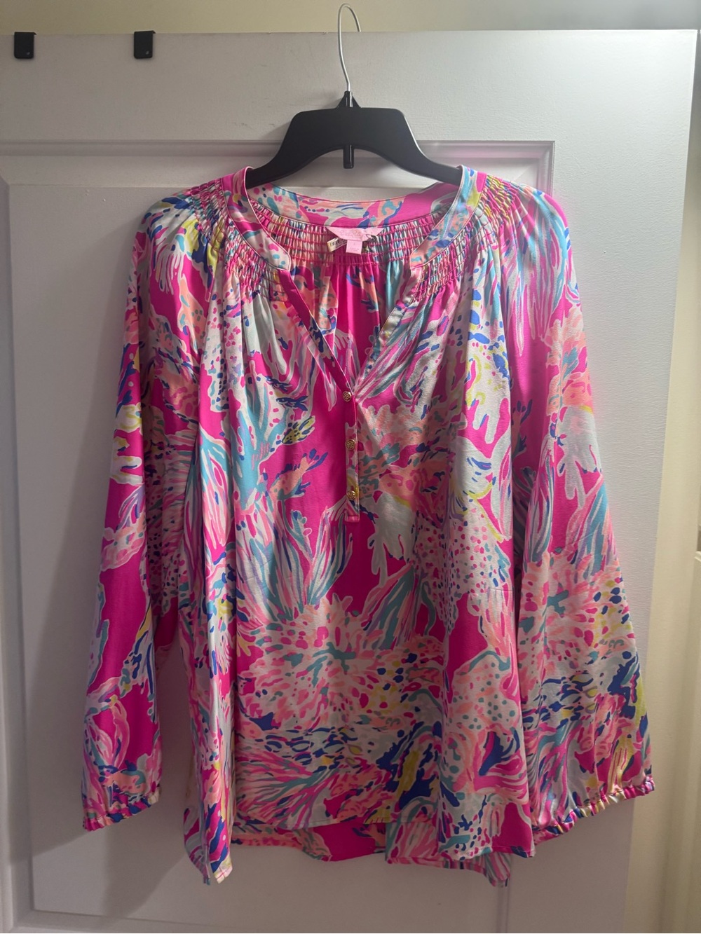 Lilly Pulitzer Elsa silk tunic top Large